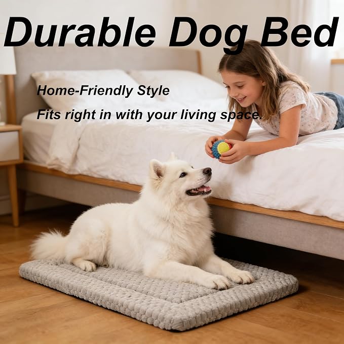 Dog Bed Mat - Reversible Dog Crate Bed Mats, Soft & Breathable Kennel Pad, Durable Crate Bed for Small Medium Large Dogs & Cats