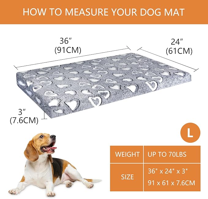 VANKEAN Reversible Cool/Warm Crate Mat Waterproof Washable Firm S-XXL Grey