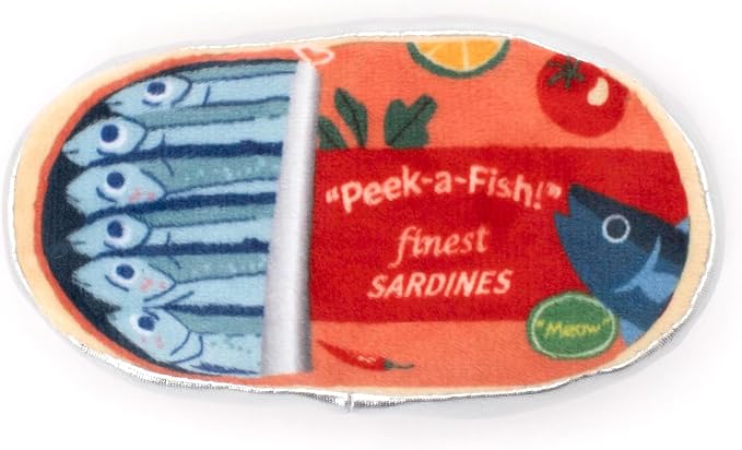 The Worthy Dog Tin Fish Plush Cat Toy – Soft Crinkle Catnip Toy with Organic Catnip for Interactive Play, Safe Non-Toxic Materials - Multicolored, One Size