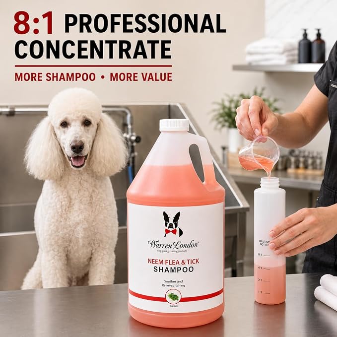Warren London Neem & Oatmeal Dog Shampoo, 8:1 Concentrate, 1 Gallon