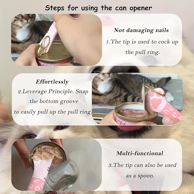 Original Canned Dog Food Storage Container | Wet Food Can Opener Spoon | Silicone Pet Can Lid | BPA Free, Airtight, Dishwasher & Freezer Safe(Pink)