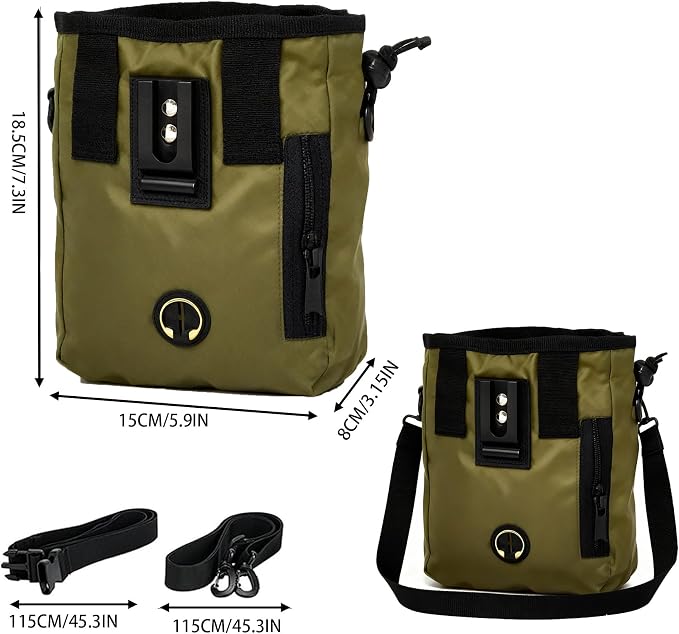 Dog Treat Pouch and Collapsible Bowl Set for Training & Walking - Weatherproof Nylon Treat Bag with Multitasking Storage Pockets, Adjustable Belt & Shoulder Strap Suit for Pet Walking Hiking