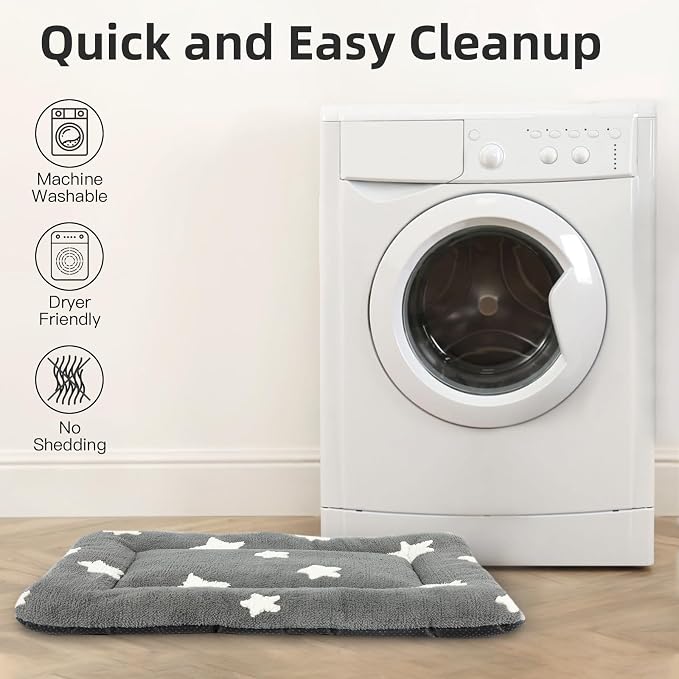 Mora Pets Dog Crate Pad Washable Cat Dog Bed for Crate Flat Pet Kennel Mat | Soft Dog Cat Bed Mat, Puppy Crate Pad for Dog Cage Cozy Sleeping Liner, Cute Pillow Cushion Anti Slip Small 2 Pack 24 x 18