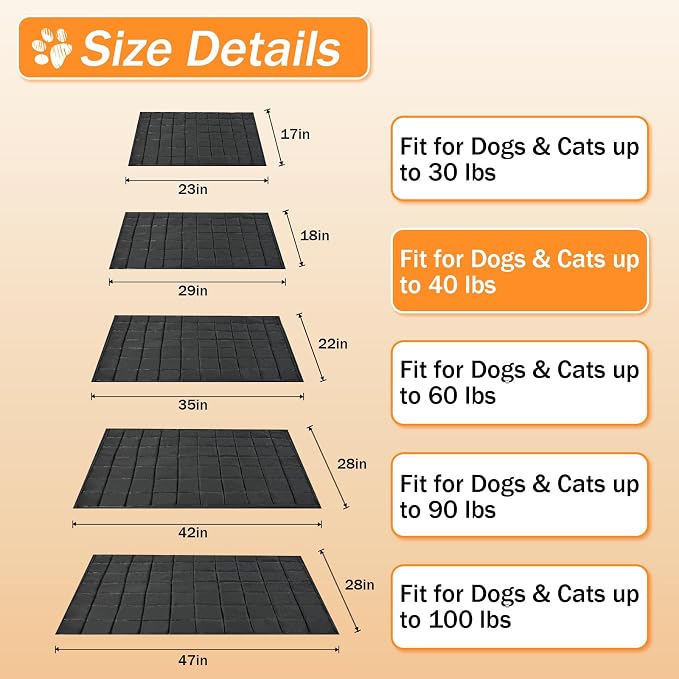 Chew Proof Dog Mat for Aggressive Chewers,18" x 29" Machine Washable Dog Crate Pad Quilted Mat, Ultra-Durable Indestructible Pad for Small Dogs, Black Kennel Pad