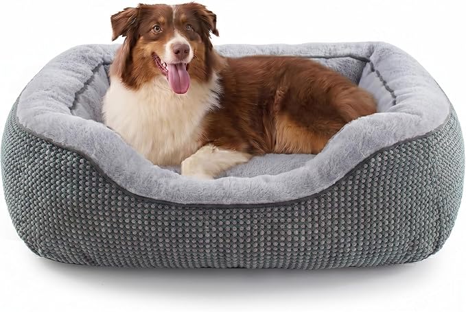 INVENHO Large Dog Beds Large Sized Dog, Washable Orthopedic Warming Soft Sleeping Durable with Anti-Slip Bottom