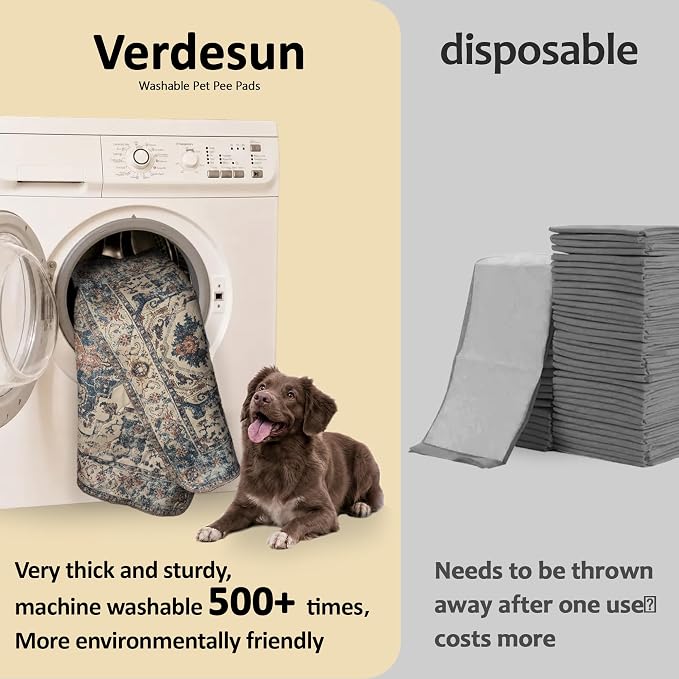 Washable Pee Pads for Dogs, Reusable Puppy Potty Training Pads, Ultra-Absorbent Thick Waterproof Leak-Proof Non-Slip Pads & Mat for Crate, Playpen, Floor, Whelping & Housebreaking , 2 Pack 36"x36"