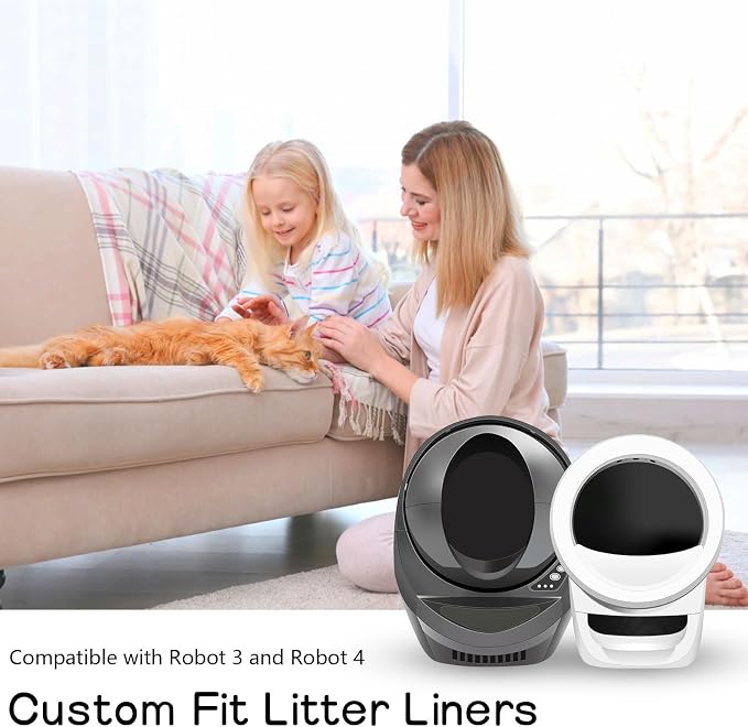 150 Pack Heavy Duty Self-Cleaning Litter Box Liners, Compatible with Litter-Robot 3/4, Extra Thick Waste Drawer Liners, 9-11 Gallons of Capacity, Easy to Empty