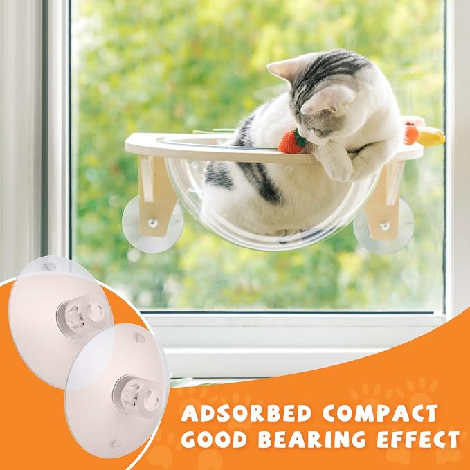 4 Pieces Cat Window Perch Suction Cup Powerful Window Bed Seat Replacement Suction Cup Clear PVC Sucker Pads for Cat Hammocks/Window Seat/Perch