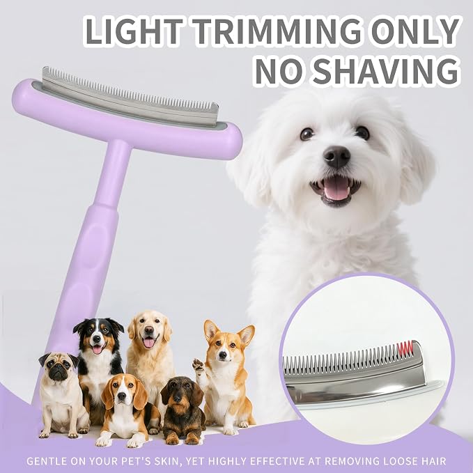 Pet Deshedding Brush for Dogs Cats, All Hair Types Grooming Tool (Purple) | Effectively reduces shedding by up to 95%,professional pet hair remover,gentle on sensitive skin,ergonomic non-slip handle