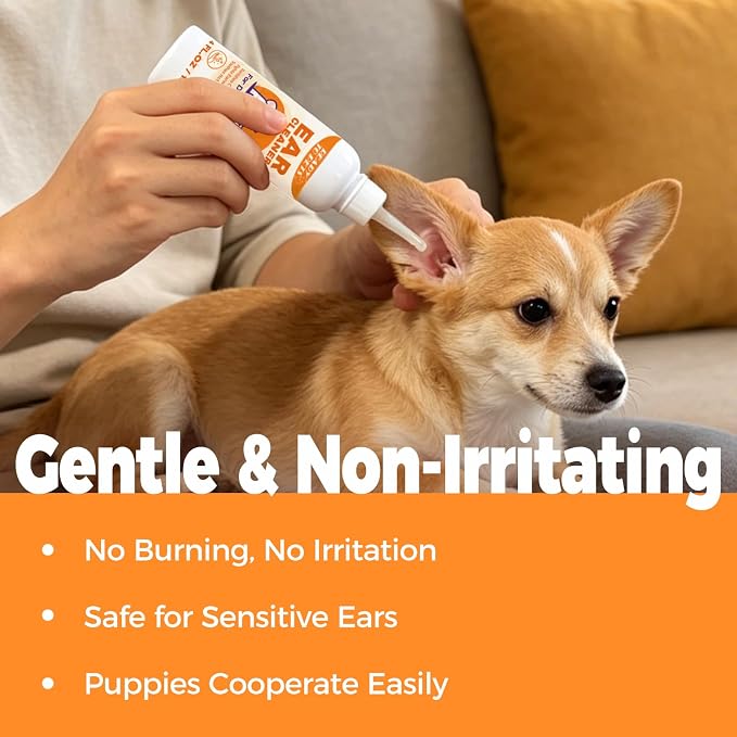 Ear Cleaner – Otic Ear Care Solution for Dogs and Cats, Helps Relieve Itching, Reduce Ear Odor, and Clean Debris – 4 fl oz | Advanced Ear Cleanser Dog Ear Wash Dog Swimmers Ear Drying Solution Pet Gentle