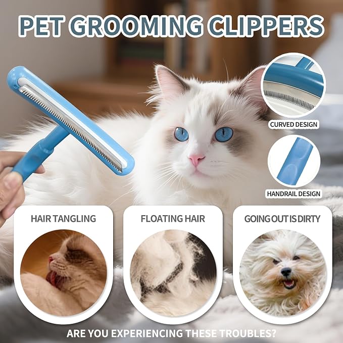 Pet Deshedding Brush for Dogs Cats, All Hair Types Grooming Tool (Purple) | Effectively reduces shedding by up to 95%,professional pet hair remover,gentle on sensitive skin,ergonomic non-slip handle