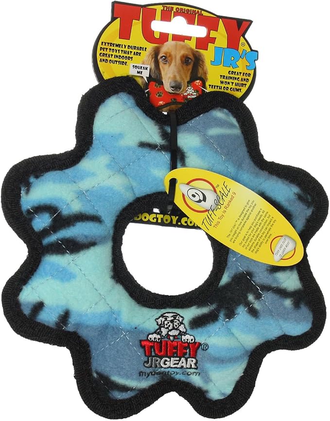 TUFFY® : Gear Ring Dog Toy: Ultra Durable Plush Toy with Multiple Layers & Reinforced Seams, Washable and Floats, Original Construction