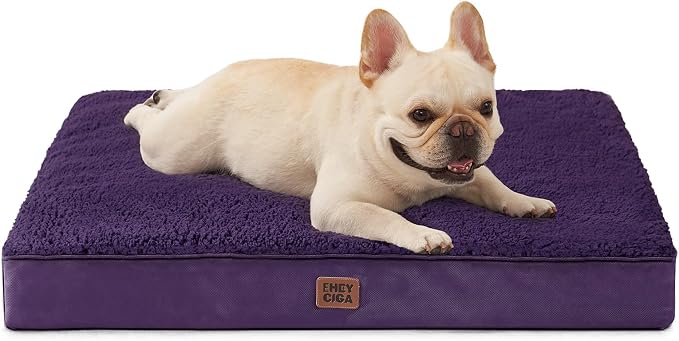 EHEYCIGA Orthopedic Dog Bed Medium with Removable Washable Cover, 30x20 | Egg Crate Foam Support, Durable Oxford fabric, Non-Slip Bottom, Machine Washable, Soft Waterproof Plush Pet Bed Mat For Crate