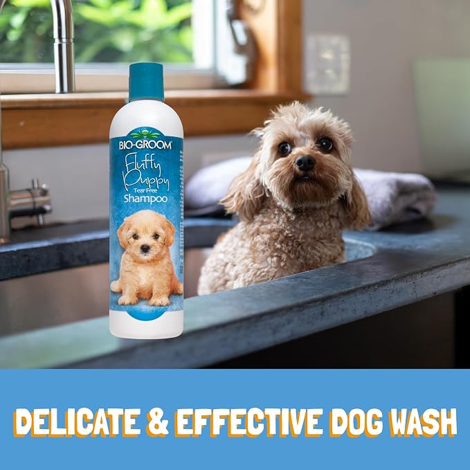 Bio-Groom Fluffy Puppy Tear-Free Shampoo - Dog Bathing Supplies, Puppy Shampoo, Cat & Dog Grooming Supplies for Sensitive Skin, Cruelty-Free, Made in USA, Tearless Dog Products - 1 Gallon