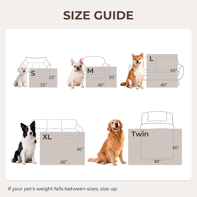 Waterproof Dog Blanket for Medium Dogs, Soft Corduroy Fleece Pet Blanket Washable, Dual-Sided Puppy Cat Blankets for Furniture Protection, Cozy Calming Couch Blanket for Doggy, 30"x40", Cream