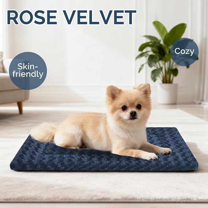 Dog Beds Crate Pad, Dog Bed Mat for Smal Dogs Sleeping, Soft, Durable, Washable & Anti-Slip Crate Pads, Reversible Mat Bed Kennel Mat Cat Bed