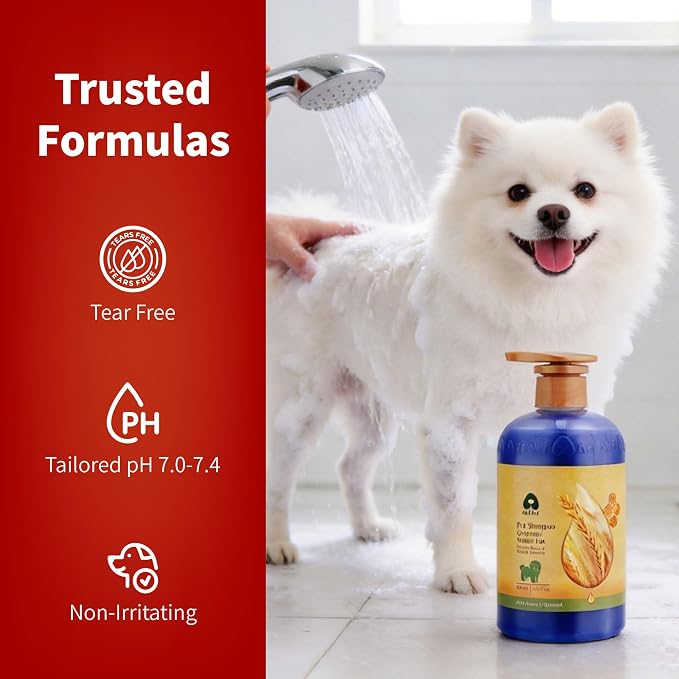 Arf Arf Whitening Dog Shampoo for White Dogs – Removes Yellowing for Maltese, Samoyed & Bichon Frise – Whitening Shampoo for Dogs with Oatmeal – Brightens White Fur – 16oz