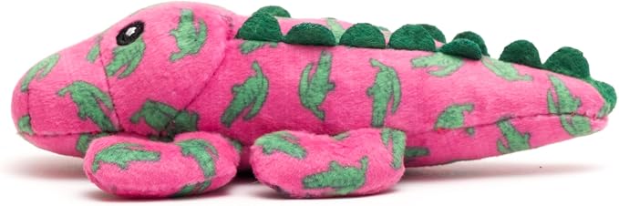 The Worthy Dog Al the Gator Plush Cat Toy – Soft Crinkle Catnip Toy with Organic Catnip for Interactive Play, Safe Non-Toxic Materials - Fuchsia, One Size