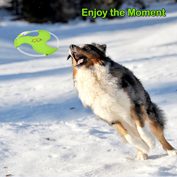 Dog Flying Disc Flyer Dog Toys, Glow in The Dark Nylon Dog Toy with 3 Light Models, Floating Dog Ring Toys for Physical Exercise, Pet Training Throwing Playing