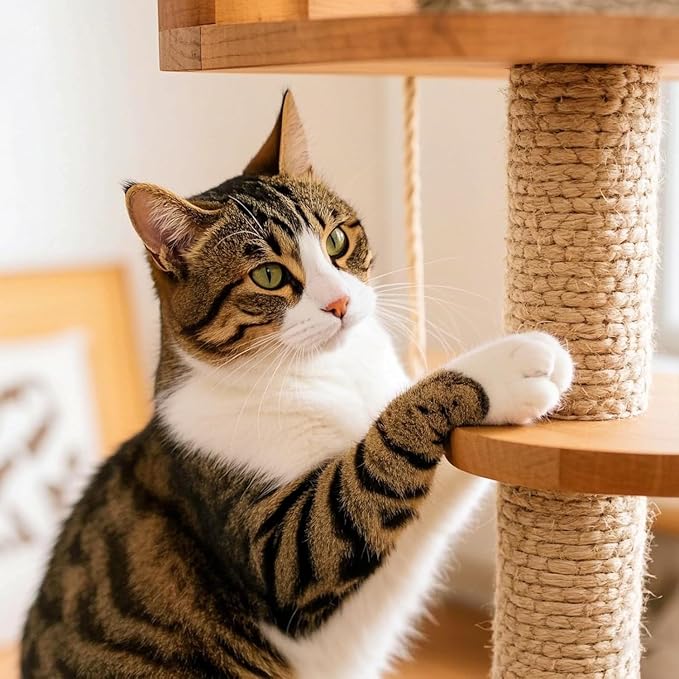 Sisal Rope for Cat Scratcher 1/4" 200 Ft Cat Tree Twine for Repairing Cat Scratching Post Replacement DIY Hemp Rope for Carpet Mat, Pet, and Crafts Gardening Home Decorating