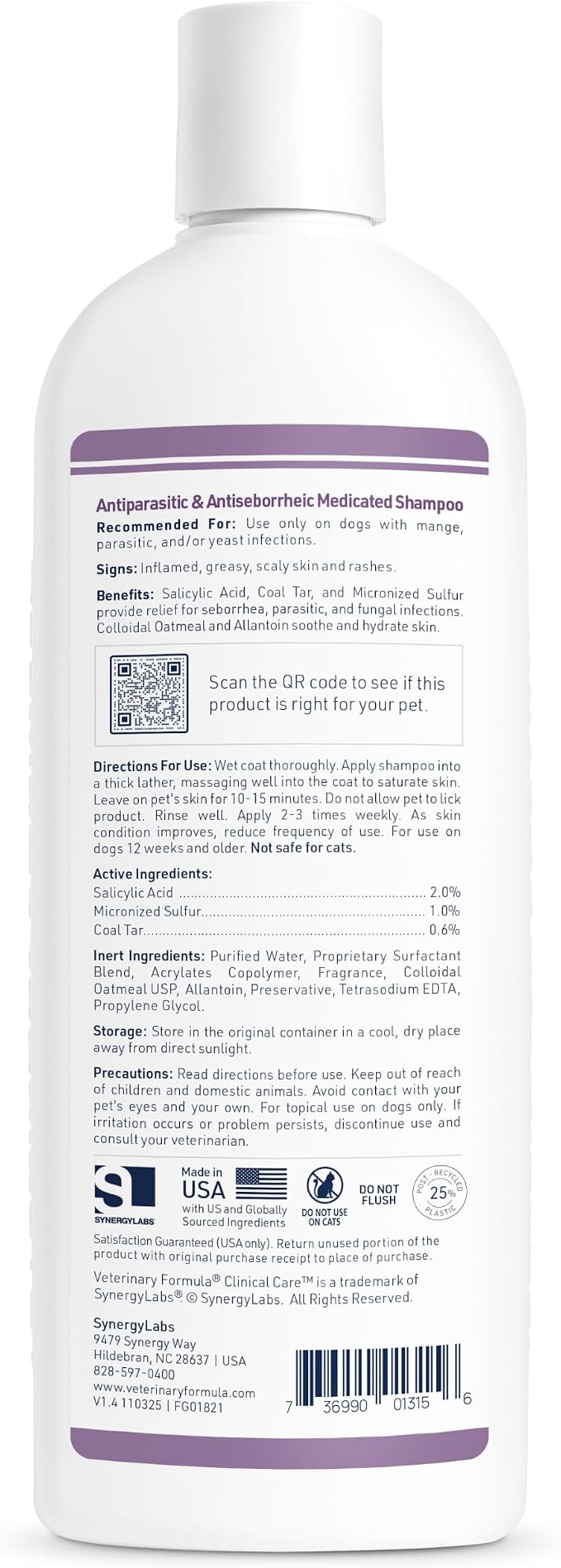 Veterinary Formula Clinical Care Antiparasitic & Antiseborrheic Wash, 16 oz
