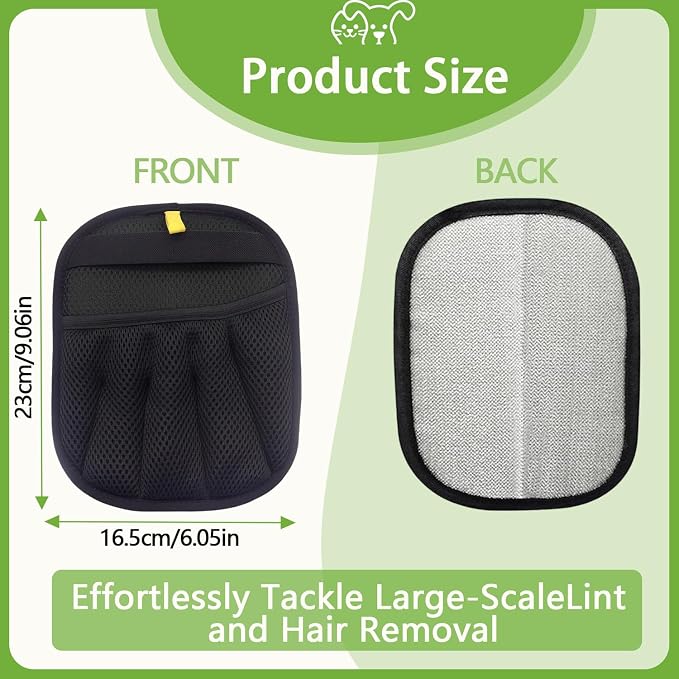 Electrostatic Pet Hair Remover Gloves – 2 Pack Reusable Lint Roller Alternative for Furniture, Carpet & Car Seats – Washable Dog & Cat Hair Brushes with Deep Cleaning Grip – No Sticky Refills Needed