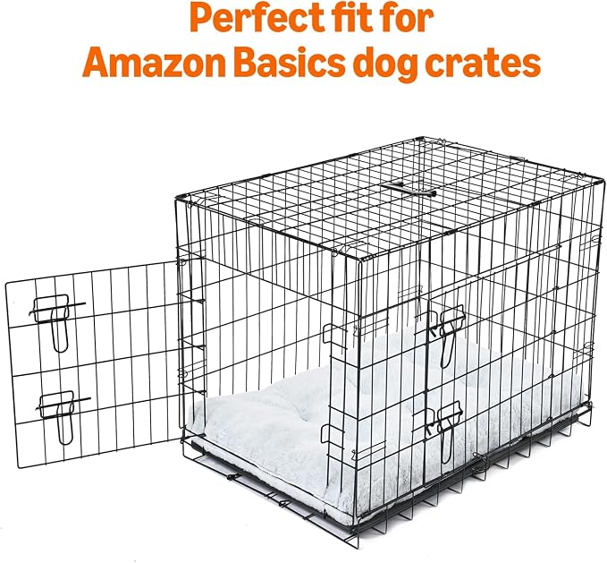 Amazon Basics Small Dog Bed for Crate, Washable Small Dog Mat for Pet Kennel, Anti-Slip, 30x19x3 Inches