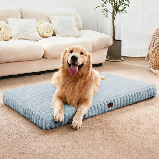 Orthopedic Dog Bed Medium Size Dog, Pet Beds with Waterproof Lining, Soft Short Plush Surface & Egg Crate Foam, Machine Washable Pet Mat with Removable Cover & Anti Slip Bottom