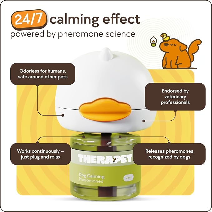 TherapetMD 3-Pack 180-Days Dog Calming Diffuser Kits - Dog Pheromone Diffuser for Stress, Destructive Behavior, Pee Accidents, Separation Anxiety, Aggression & Chewing - Each Include 180-Days Refills