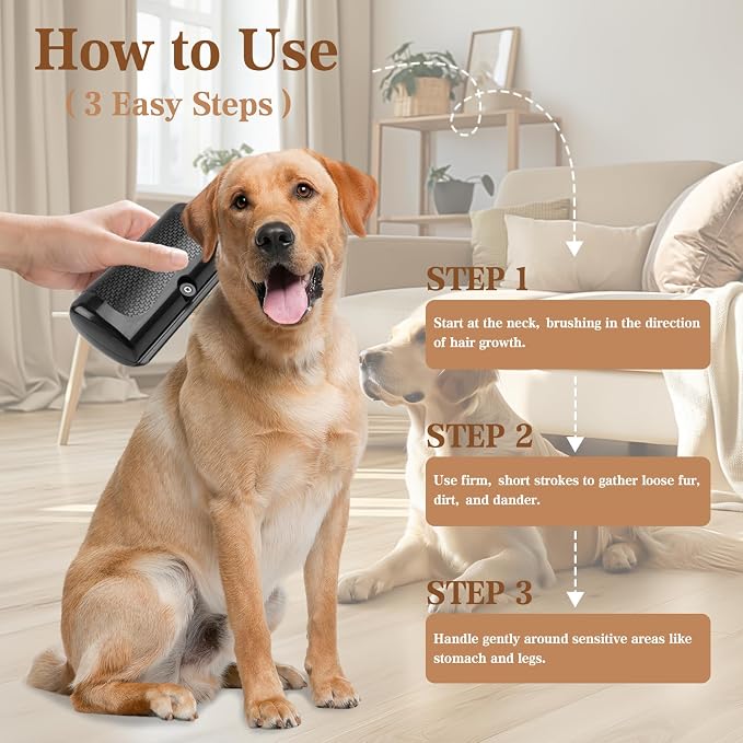 Deshedding Dog Brush, Deshedding Brush for Cats, Dogs, Rabbits, Horses | Ergonomic Dog Grooming Tool, Painless Pet Hair Remover for Short, Medium & Long Coats