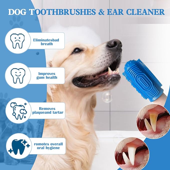 【𝗡𝗲𝘄 𝗳𝗼𝗿 𝟮𝟬𝟮𝟲】9PCS Dog Washing Kit - with Shampoo Brush,Pet Paw Cleaner and Claw Cream,Washing Gloves, Bath Brush,ToothBrushes & Ear Cleaner,Self Cleaning Slicker Brush,Dog Bath Supplies