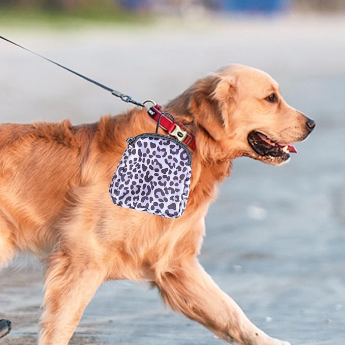 Dog Treat Pouch,Treat Pouches for Pet Training,Portable Snack Reward Dog Food Dispenser for Traveling or Outdoor Use，Leopard Print