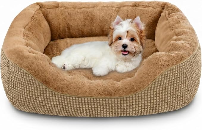 INVENHO Small Dog Bed for Small Dogs, Orthopedic Warming Soft Calming Sleeping Durable with Anti-Slip Bottom