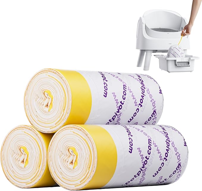 PetPivot Litter Box Liners for AutoScooper 11 Open Top Self Cleaning Litter Box, 3 Rolls 60 pcs