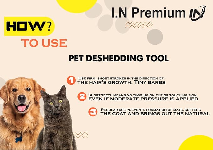 Cat Brush for Shedding & Cat grooming tool for Indoor Pet Grooming Tool Cats Deshedder undercoat brush Works for Short & Long Haired Pets Hair removal comb 2.5 inch