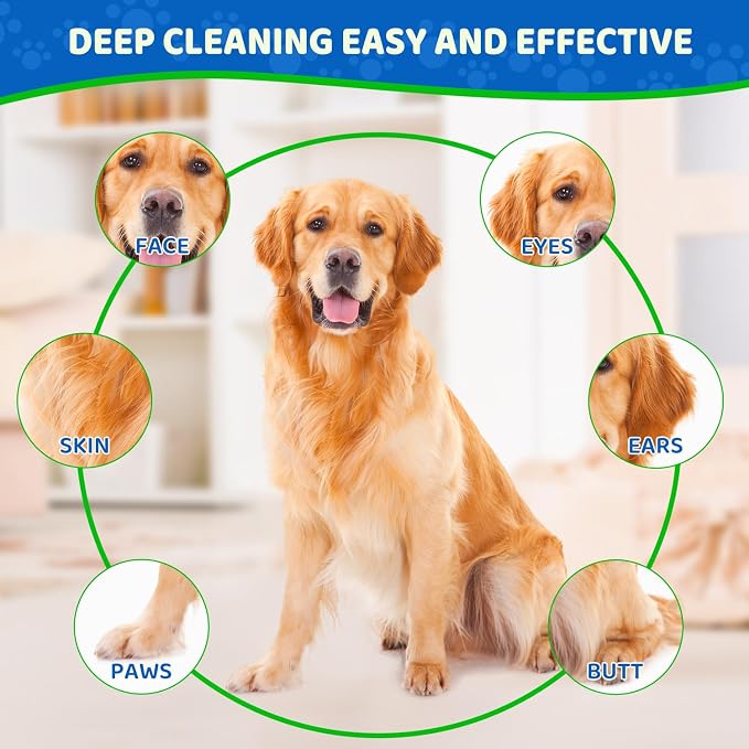 48 Pcs Pet Glove Wipes for Dogs, Pet Cleaning Gloves | Cleaning & Deodorizing Bathing Grooming Wipes,Unscented Thick Nourish Fur Glove Wipes for Pet Cleaning,Daily Care and Travel