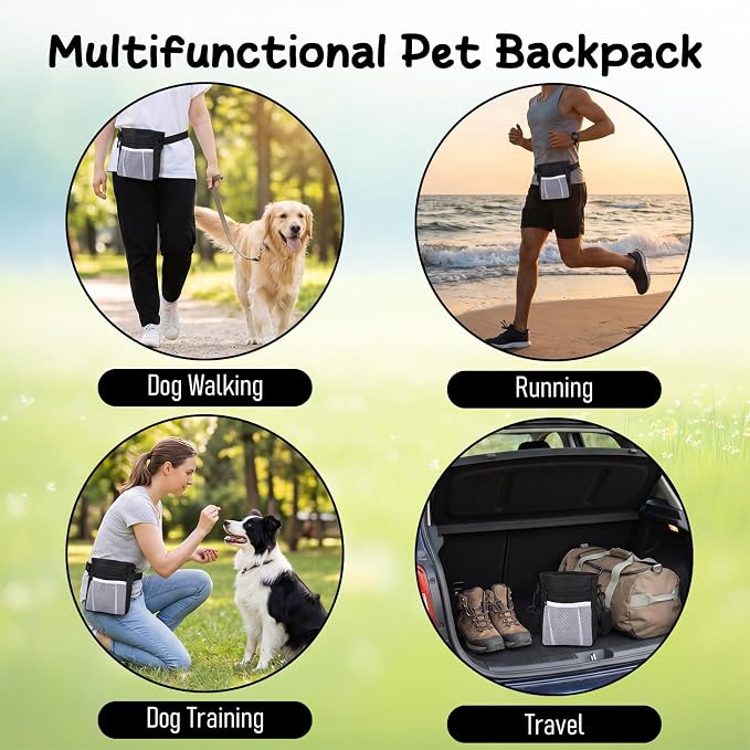 Dog Treat Pouches and Training Clicker Portable Hand Free Puppy | Dogs Treat Bag with Carabiner Pets Feed Snack Reward Pocket for Pet Training Dog Treats Exercising Walking