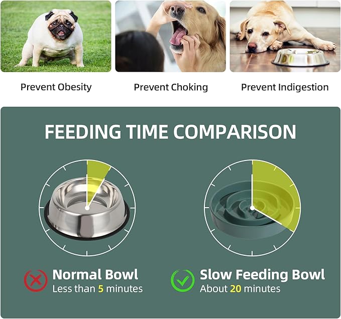 Havniva Ceramic Slow Feeder Dog Bowls, 1.6 Cups Dog Bowl Slow Feeding for Medium Breed, 8.2inch Puzzle Dog Food Bowl Slow Feeder Non-Slip Anti-Gulping and Anti-Choking Reduces Bloating