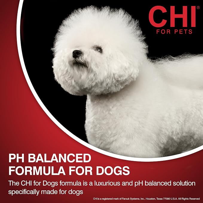 CHI for Dogs Gentle 2-in-1 Shampoo and Conditioner, Ionic Technology pH Balanced Dog Wash with Silk and Milk Proteins, Sulfate and Paraben Free, All Coats and Breeds, 16 Fl Oz