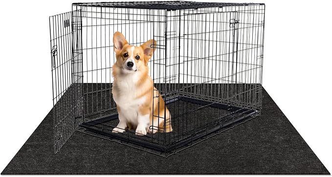 MODIGT Dog Crate Pad Liner, 29x48 Waterproof Washable Kennel Mat, Charcoal | washable and reusable, cuts easily, waterproof backing blocks leaks. Guards floors from pet urine, spills and stains