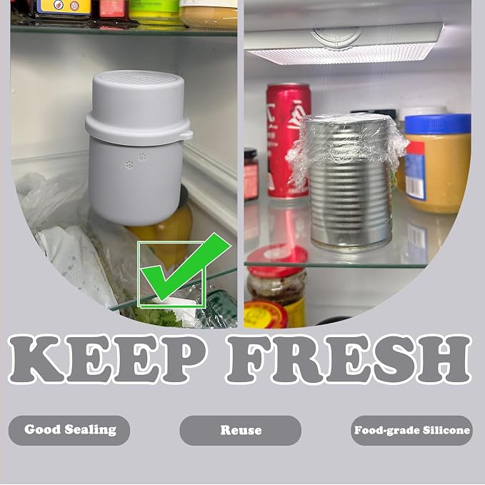 Original Canned Dog Food Storage Container | Silicone Can Cover Pet Food Sealer | BPA Free, Airtight, Dishwasher & Freezer Safe (2 Pcs Grey)