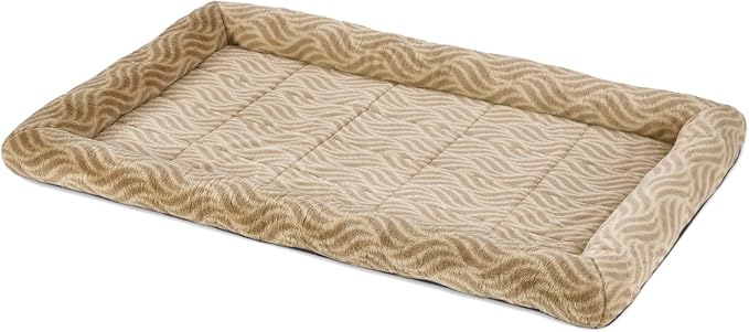 MidWest Homes for Pets QuiteTime Deluxe Wave Bolster Bed for Extra Large Dogs; Easily Machine Wash and Dry; Tan; 48"; 40248-WVTN