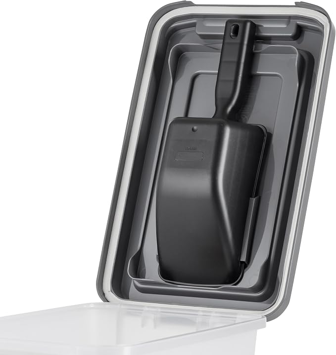 IRIS USA Dog Food Storage Container, Up to 13 lbs, Dark Gray, Made in USA | Includes 2-Cup Scoop, Airtight Seal, BPA-Free, Bird Seed, Cat food, Treats, Keeps Kibble Fresh, Pellets