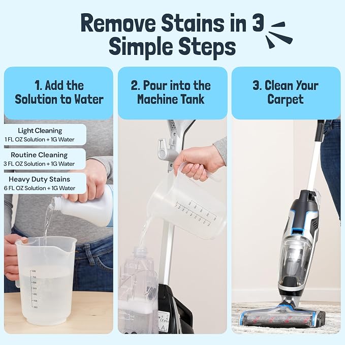 Sunny & Honey Carpet Cleaner Shampoo Solution for Machines, 32floz Summer | USA Made - Stain and Odor Eliminator - Cleans Carpets and Upholstery - For Upright and Spot Cleaners - Concentrated Formula