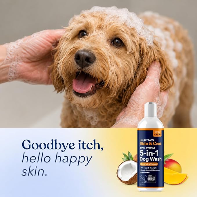 Coconut Mango Dog Shampoo and Conditioner, Puppy, Itchy Skin, Smelly Dogs | Itchy Skin Relief, Anti-Itch Dog Wash for Allergies, Puppy Shampoo and Conditioner, Sensitive Skin, Moisturizing