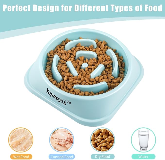 Yopnoyik Slow Feeder Dog Bowls for Healthy Eating, Non-Slip and Anti-Choking Design, Reduces Bloating & Overeating for Large Dogs, Easy to Clean