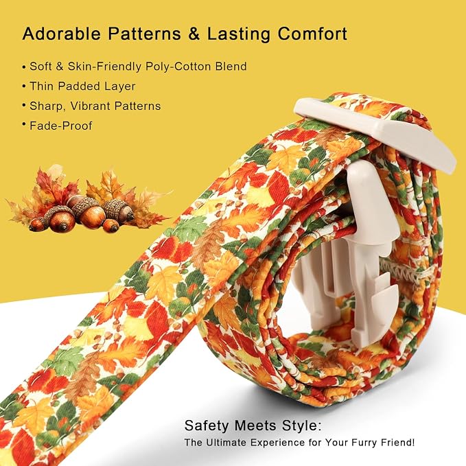 Fall Dog Collar Cute Autumn Leaves Puppy Collar - Light Comfortable Adjustable Pet Collars for Small Medium Large Girl Boy Dogs XL