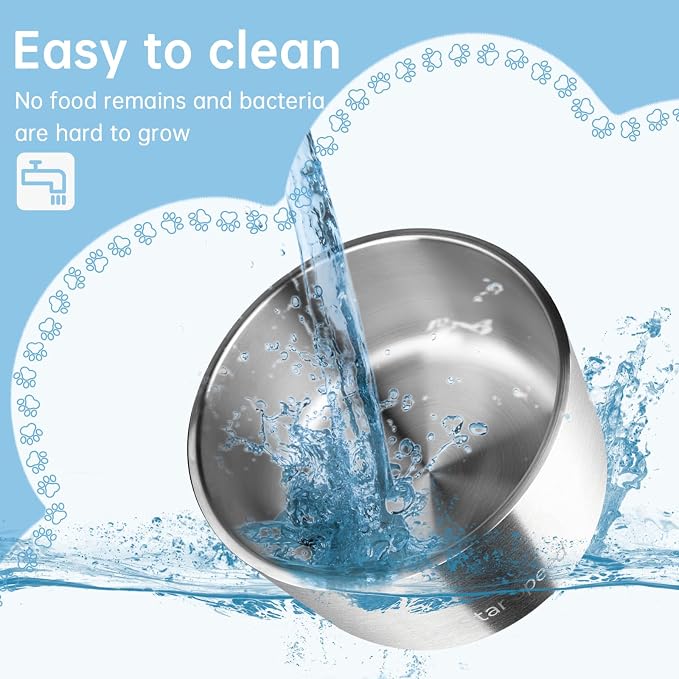 200oz Large Stainless Steel Dog Bowl. Extra Large Dog Water Bowls for Large Dogs with Rubber Bottom, Drop Resistant and Durable, Keeps Cold, Fits Different Size Big Dog Food Bowls,Silver