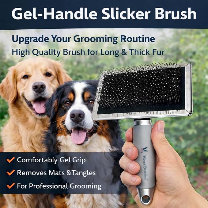 Warren London Gel Handle Slicker Brush for Dogs, Doodles & Long Coats