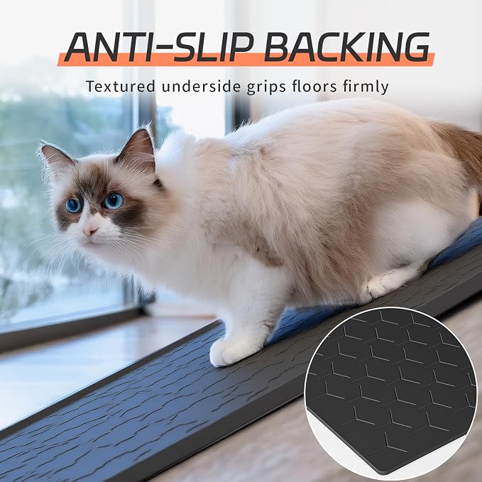 Bulkniu Silicone XL Cat Litter Mat, 28"X40", Raised Edge Waterproof, Black | Litter Trapping & Recycling, Easy to Clean, Non-Slip, Durable Safe & Odorless, Paw Friendly